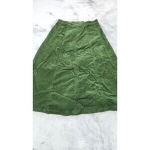 Boden Women's 2P Petite Green Fern Hoy Cord Midi Skirt NWOT Side Zip Relaxed Fit